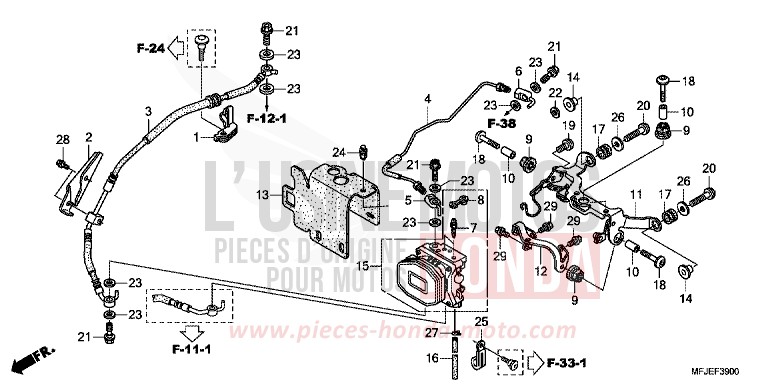 REAR VALVE UNIT (CBR600RA) for CBR600RR ABS GRAPHITE BLACK (NHB01) from 2012